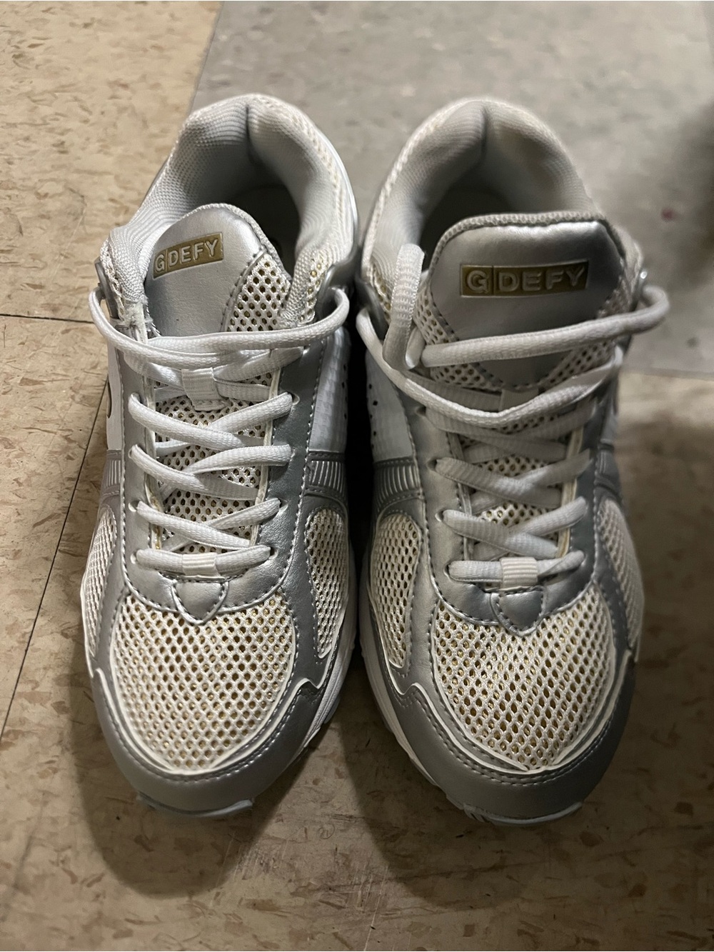 GDEFY Women's White Mesh Athletic Sneakers